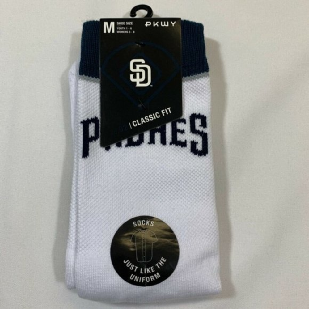San Diego Padres PWKY Athletic Fit Socks Boy's‎ Size M Navy Blue Tatis Machado
